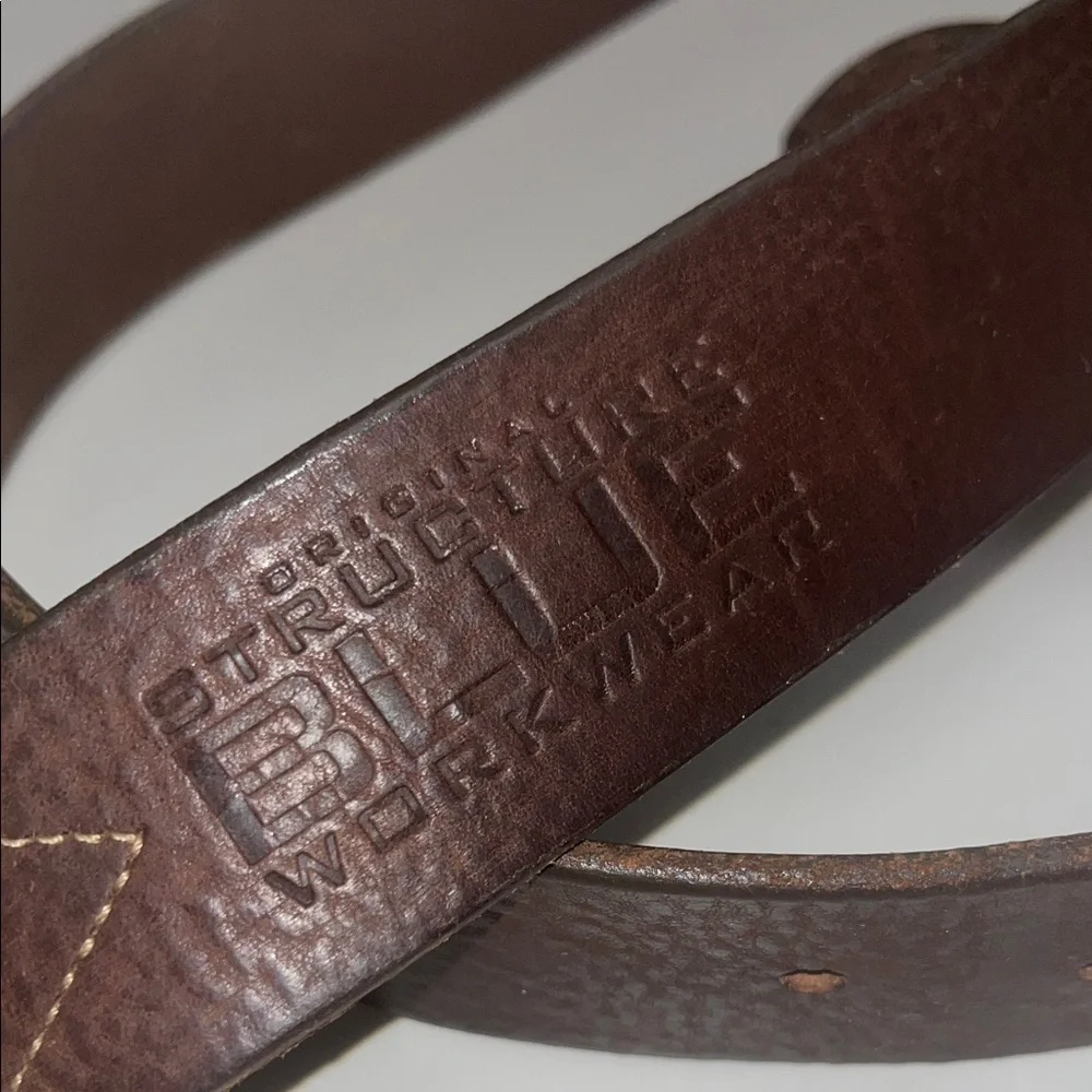 Original Structure BLUE Workwear Classic Dark Brown Leather Belt SZ 34